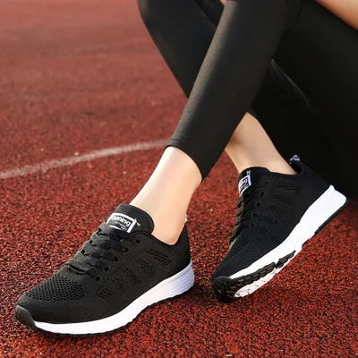 2022 autumn luxury shoes women designers sneakers flat lace-up platform for women breathable mesh glitter sneakers