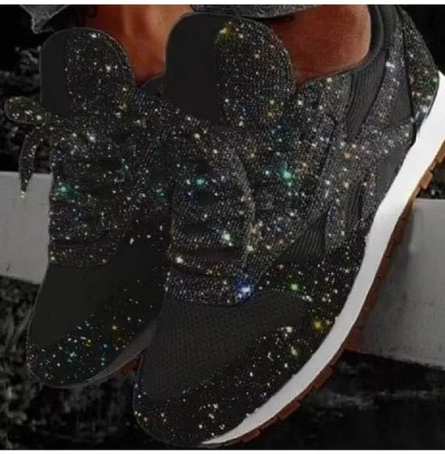 2022 autumn luxury shoes women designers sneakers flat lace-up platform for women breathable mesh glitter sneakers