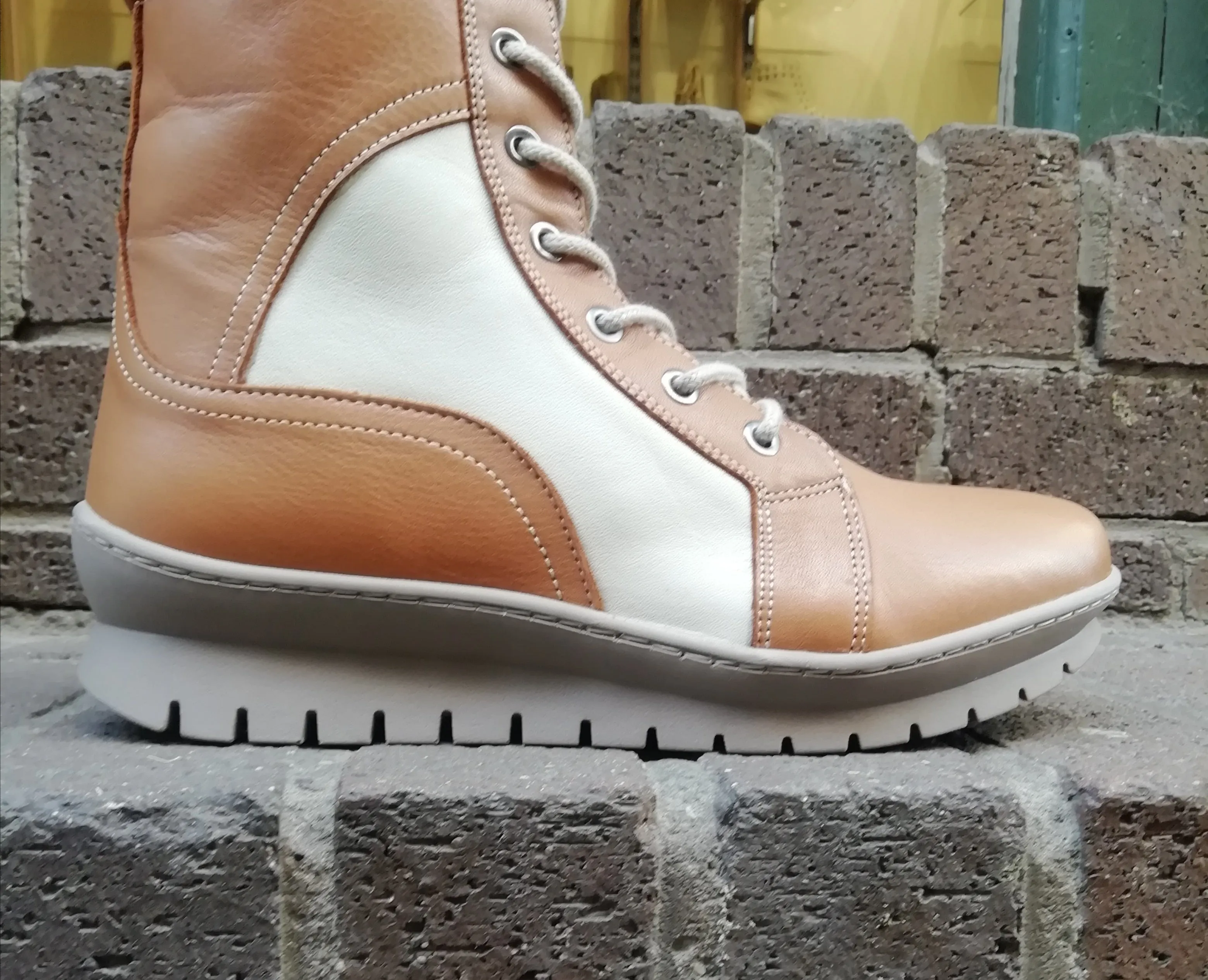 Adesso Autumn Toffee & Cream Lace Up Boot Only size 8 left