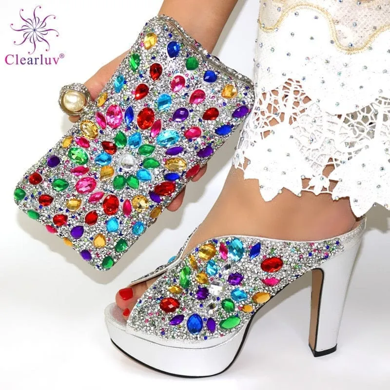 African Women Matching Italian Shoes and Bag Set