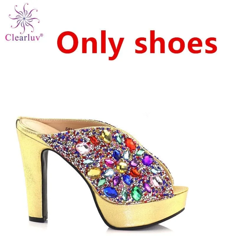 African Women Matching Italian Shoes and Bag Set