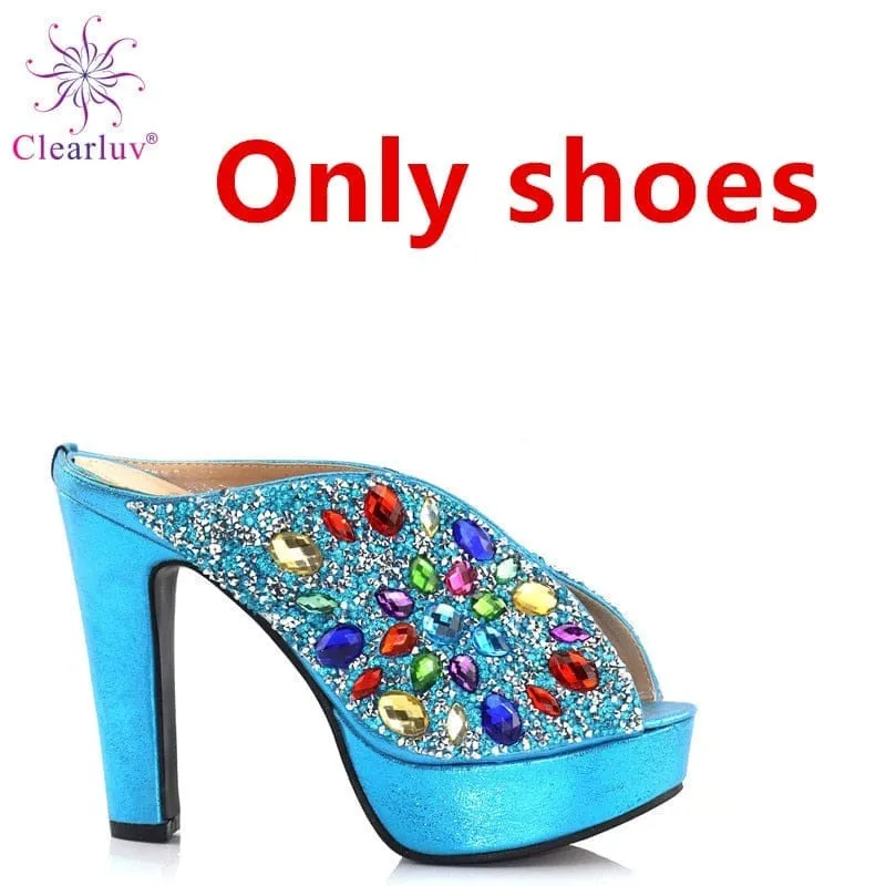 African Women Matching Italian Shoes and Bag Set