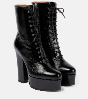 Alaia Leather platform ankle boots