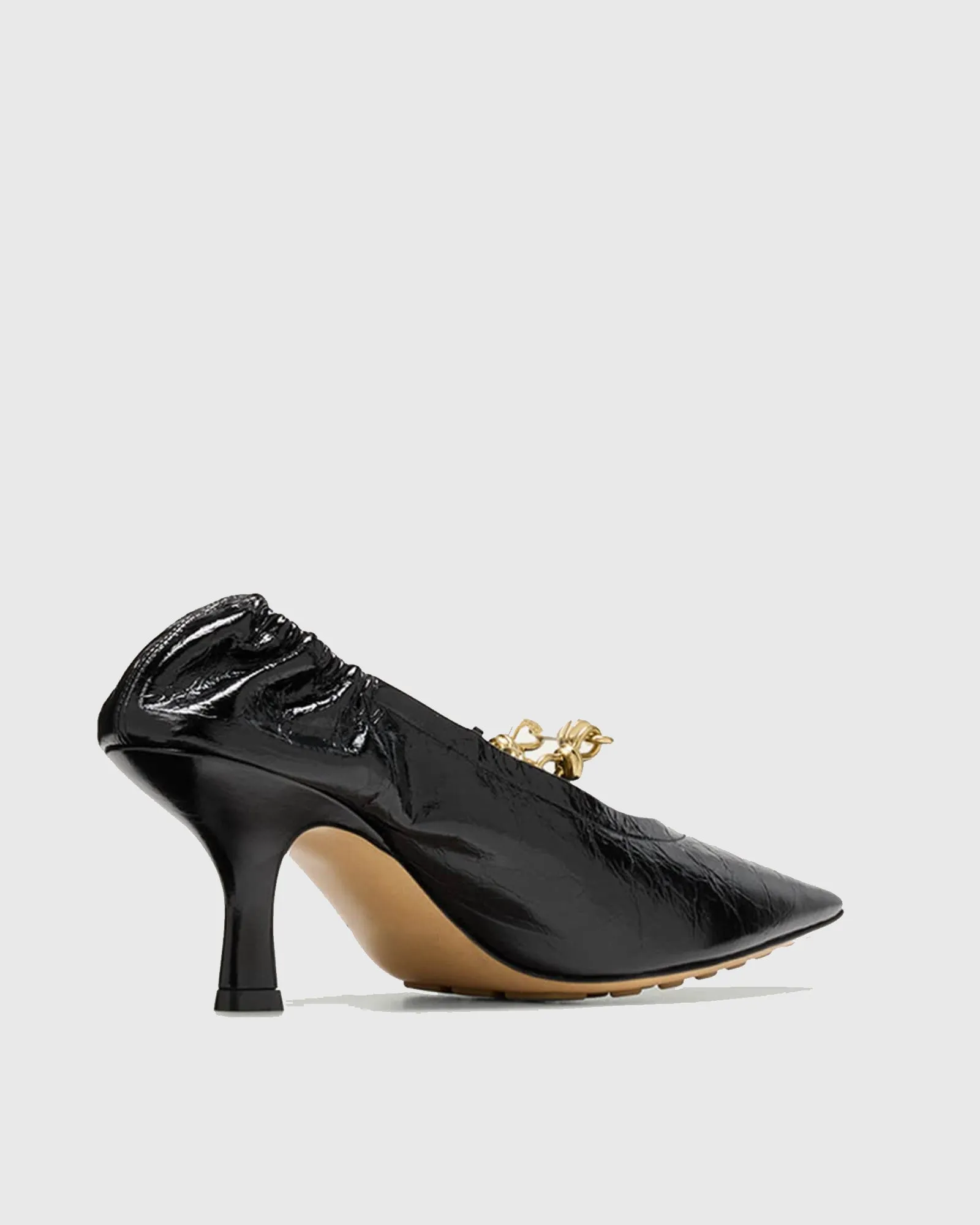 Bettina Chain Leather Pumps In Black