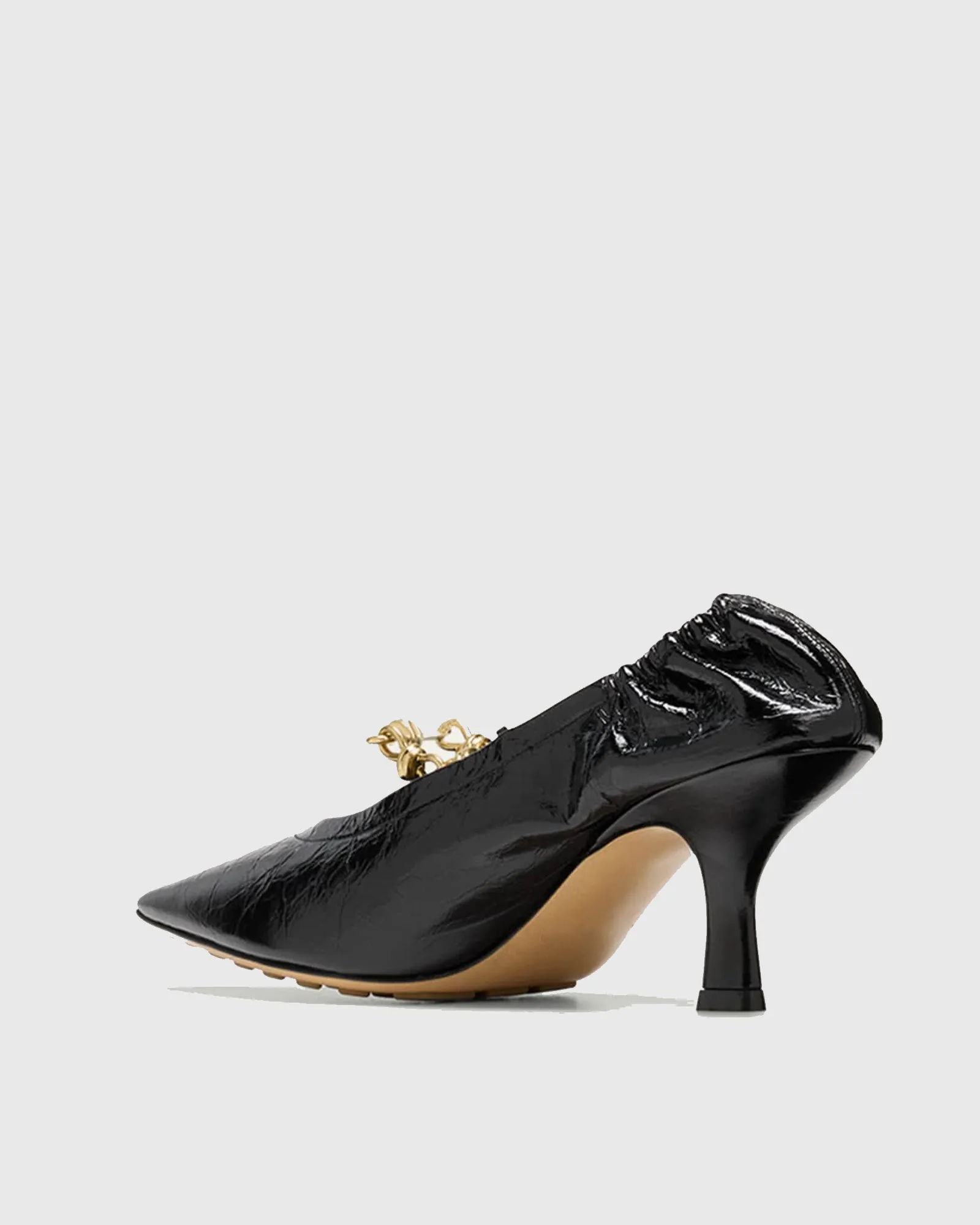 Bettina Chain Leather Pumps In Black