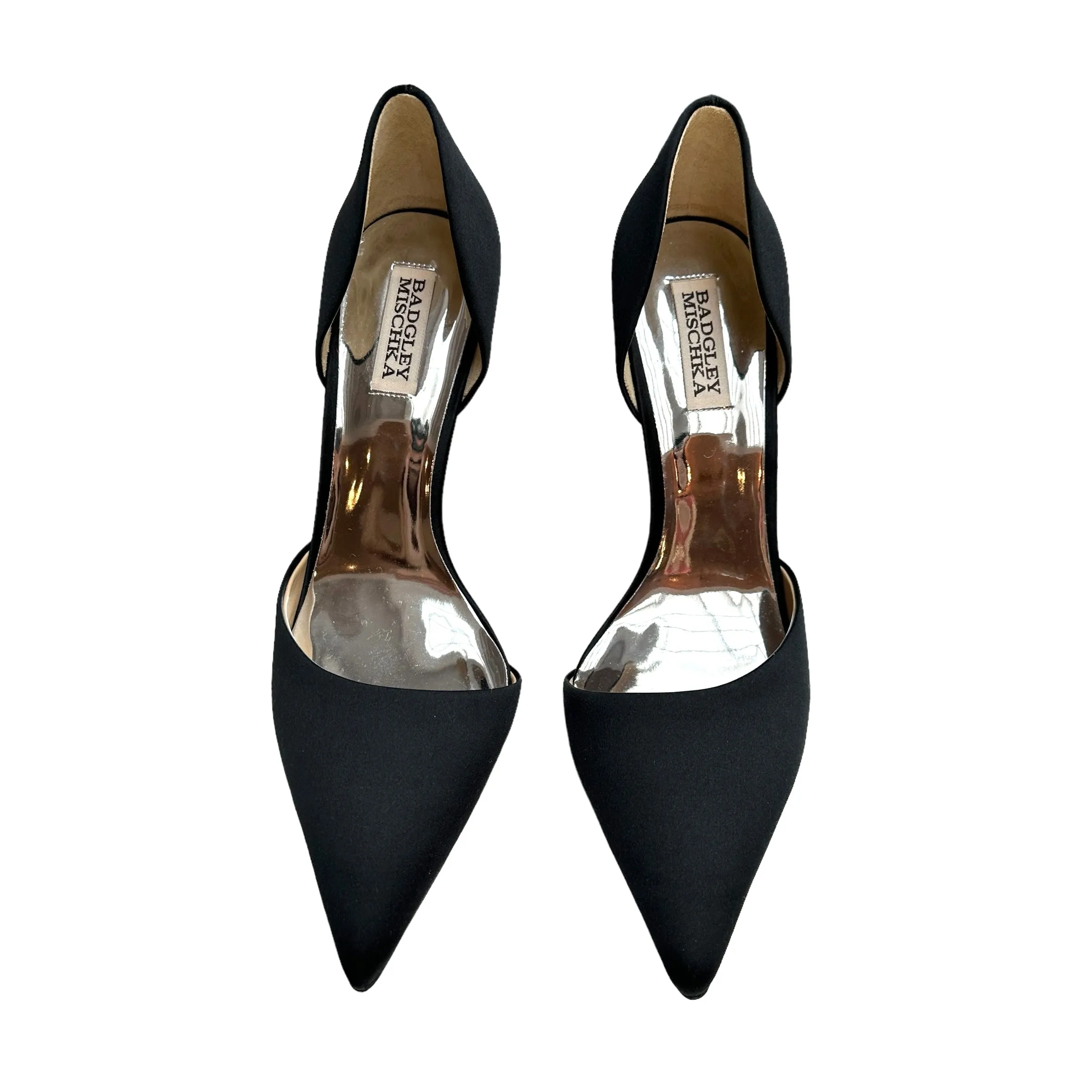 Black Crystal Embellished Heels - 10