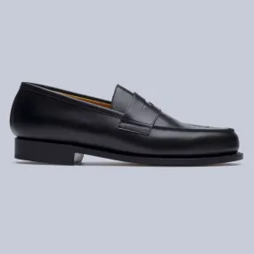Black Leather Sole Adonis Loafers