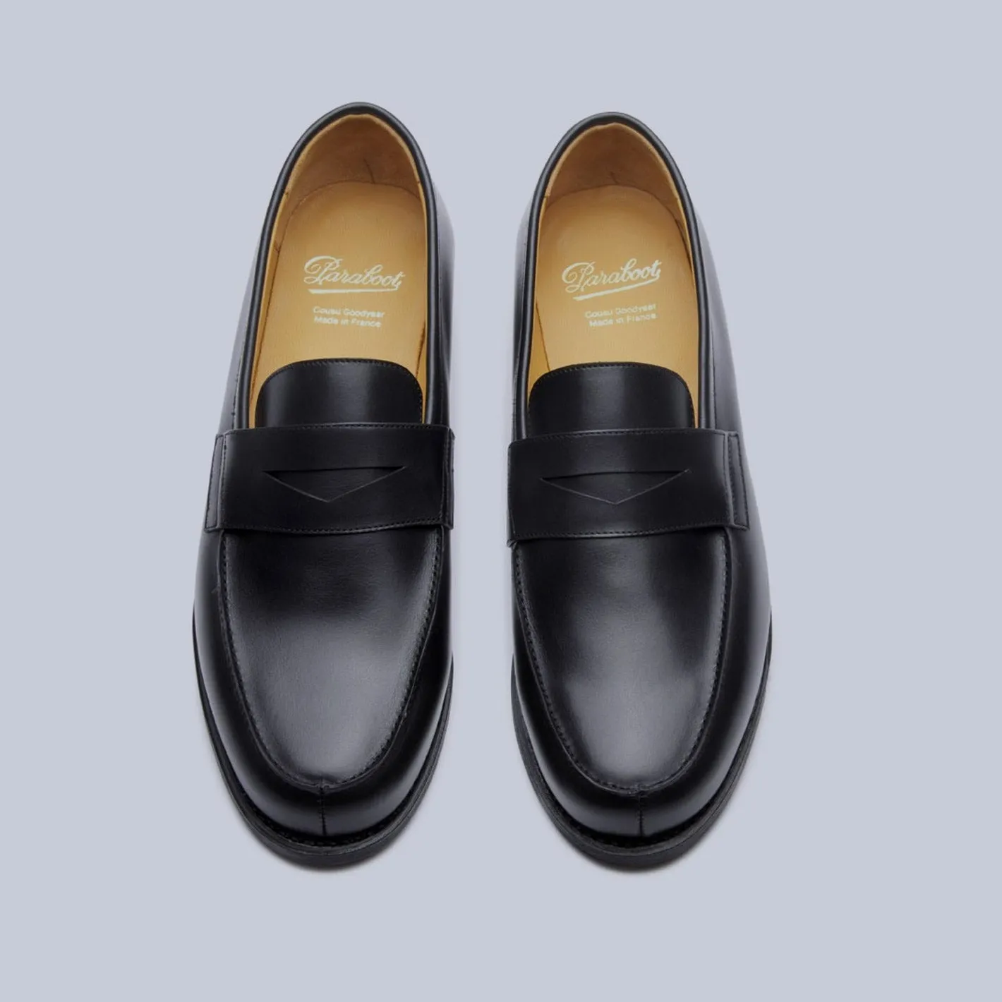 Black Leather Sole Adonis Loafers