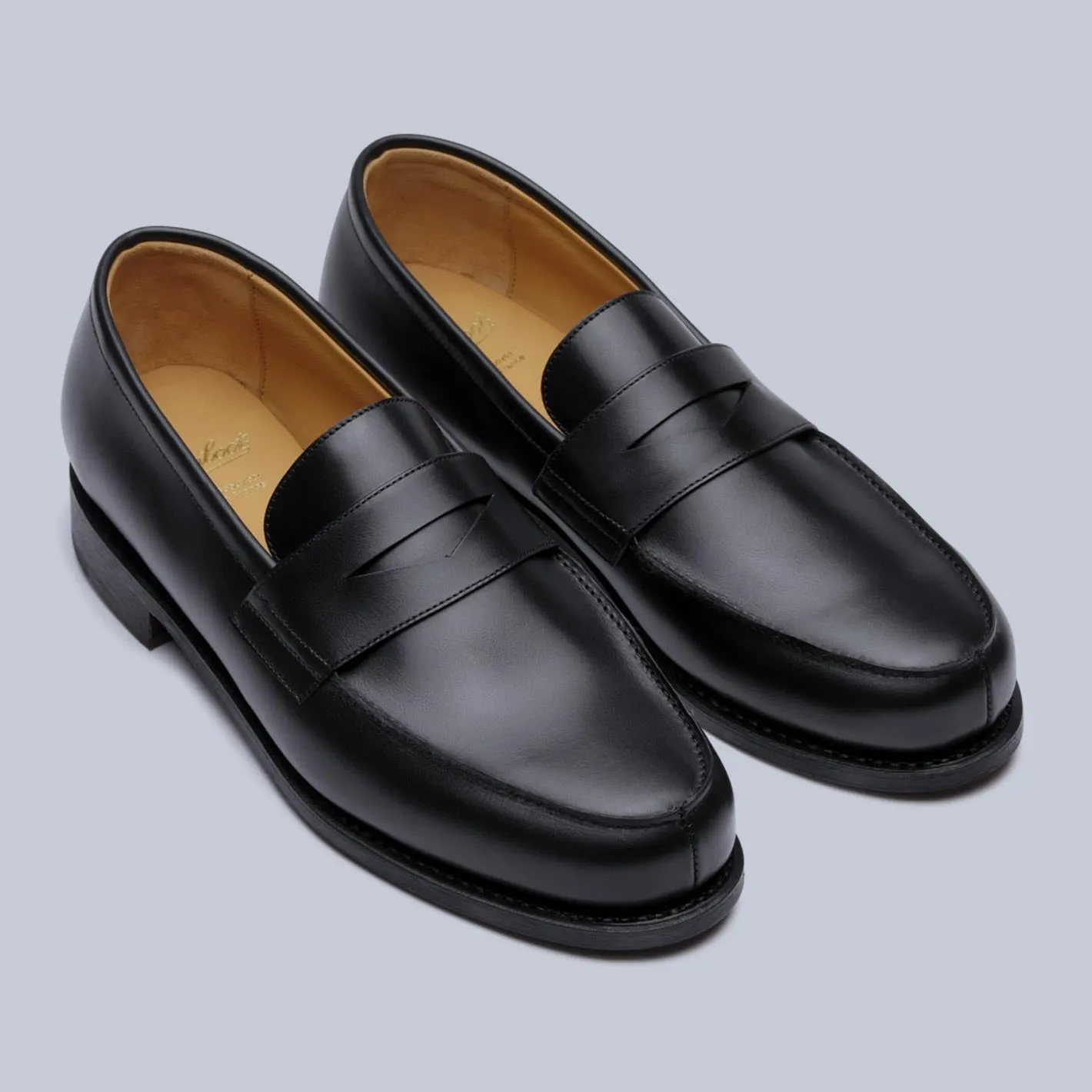 Black Leather Sole Adonis Loafers