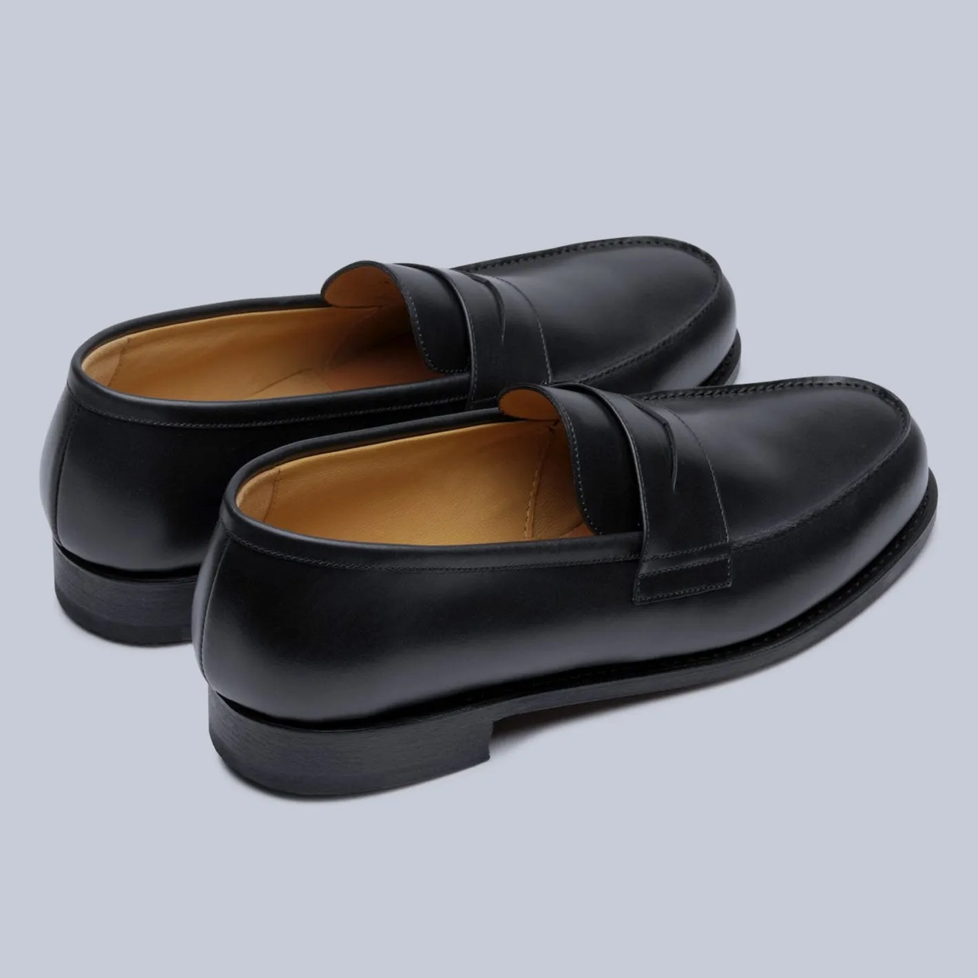 Black Leather Sole Adonis Loafers