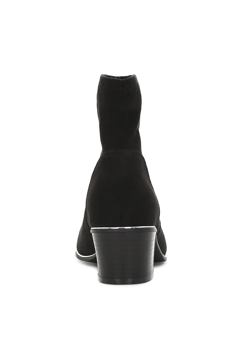 Black Mid Heel Boots
