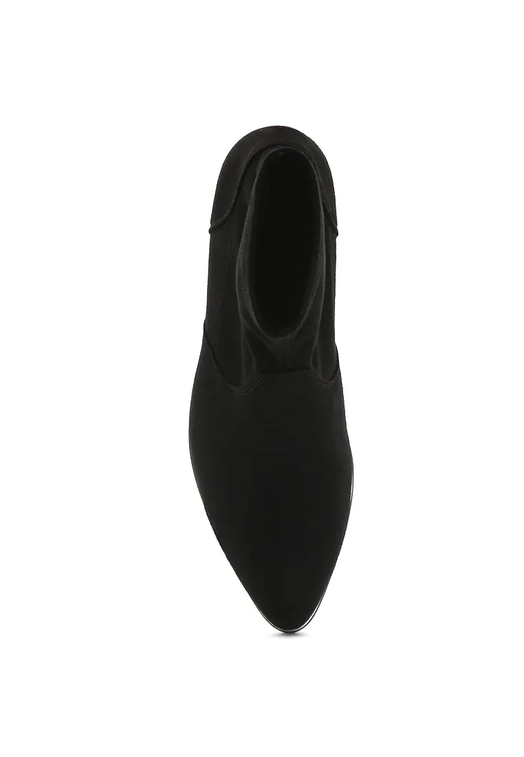 Black Mid Heel Boots