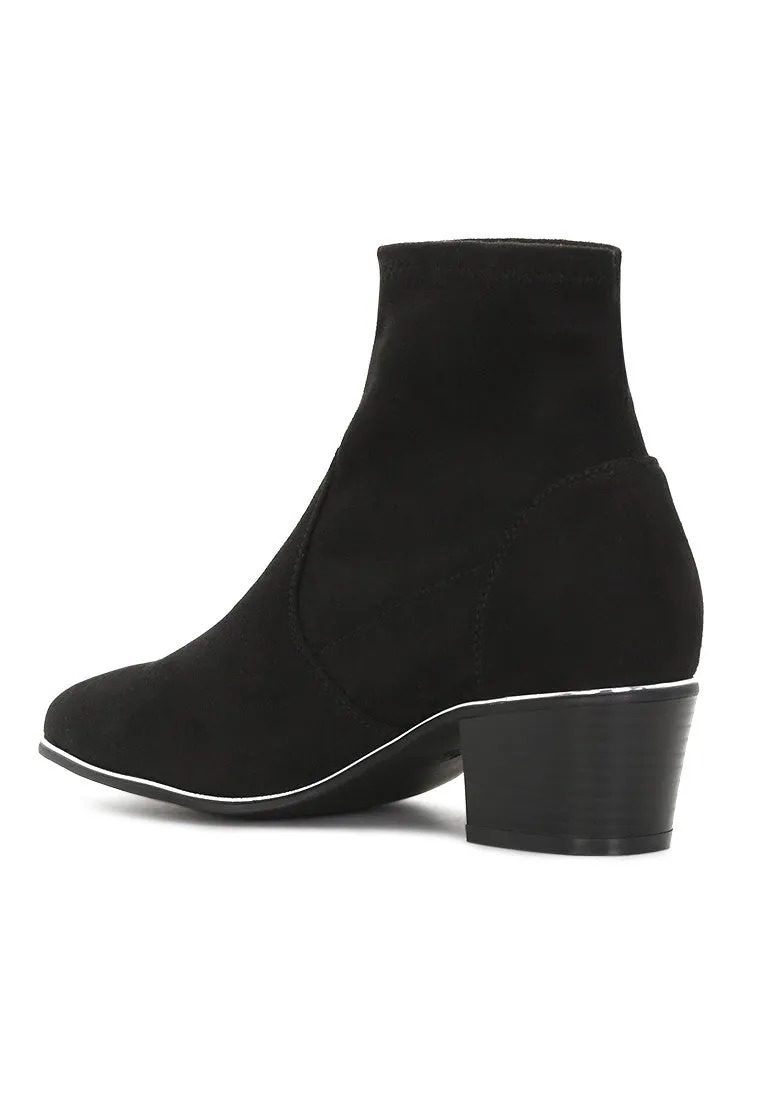 Black Mid Heel Boots