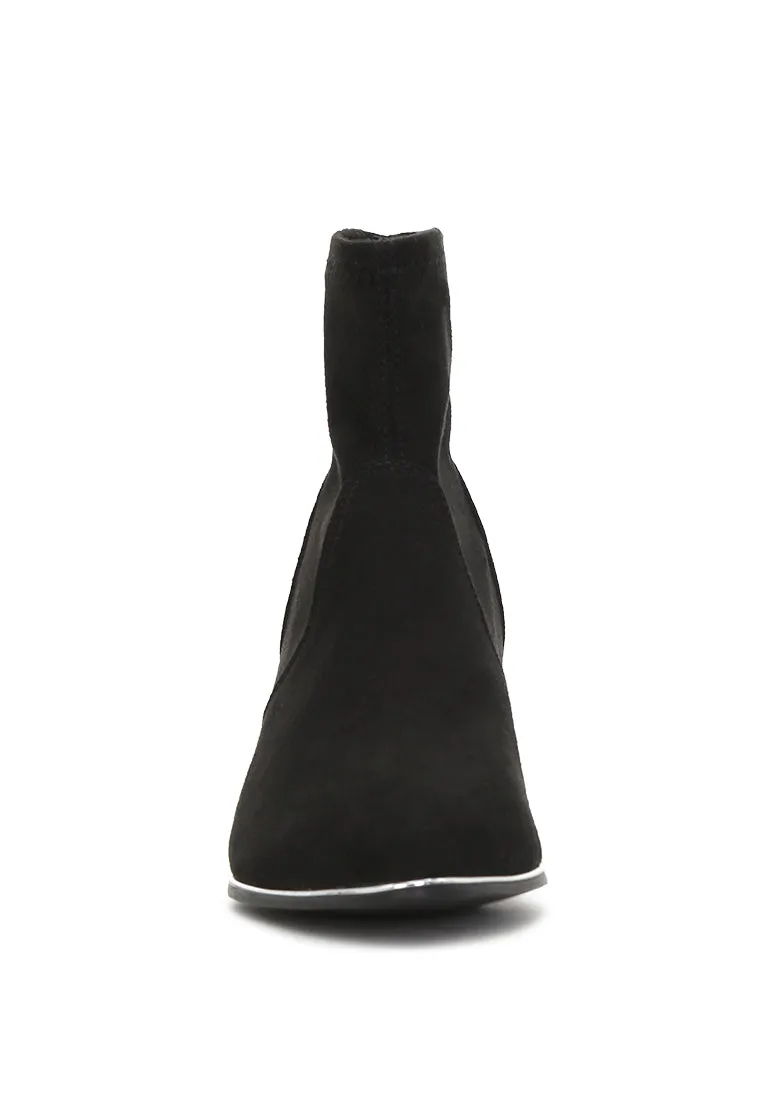 Black Mid Heel Boots