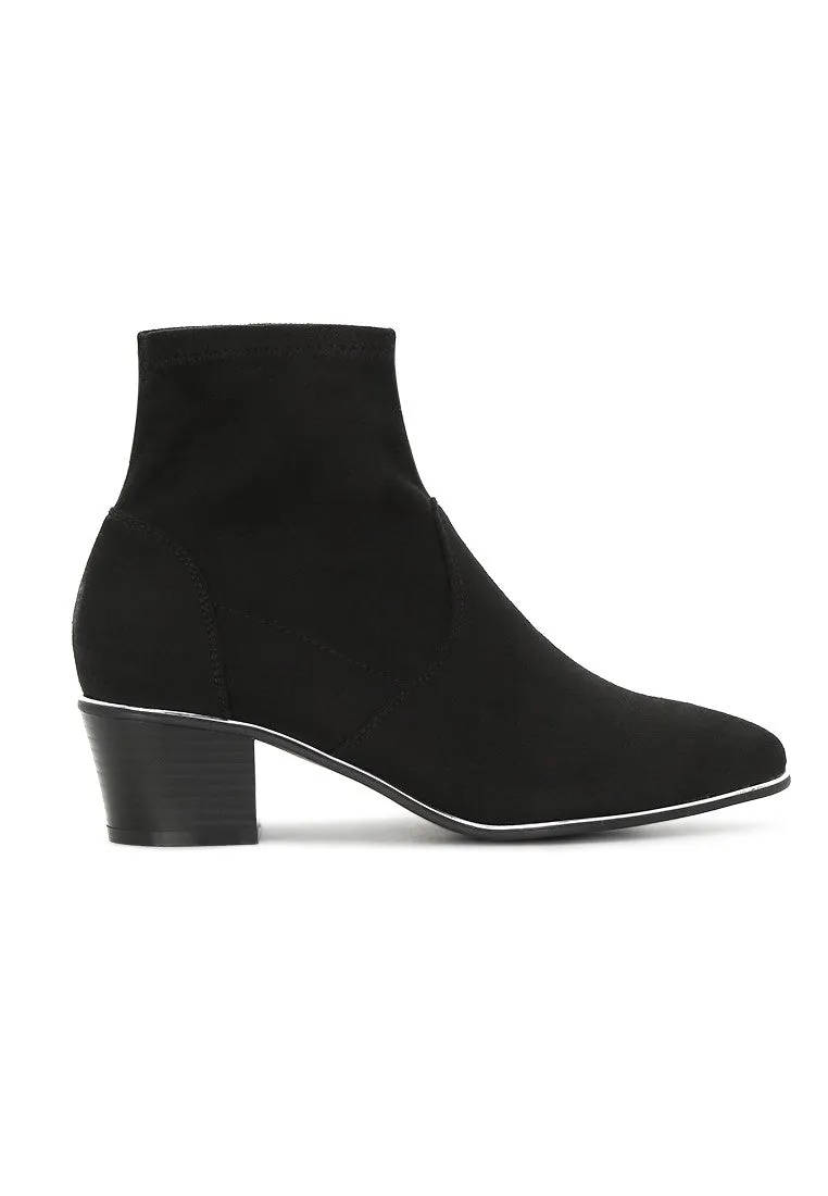 Black Mid Heel Boots