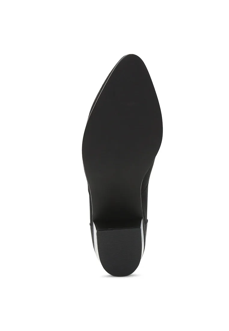 Black Mid Heel Boots