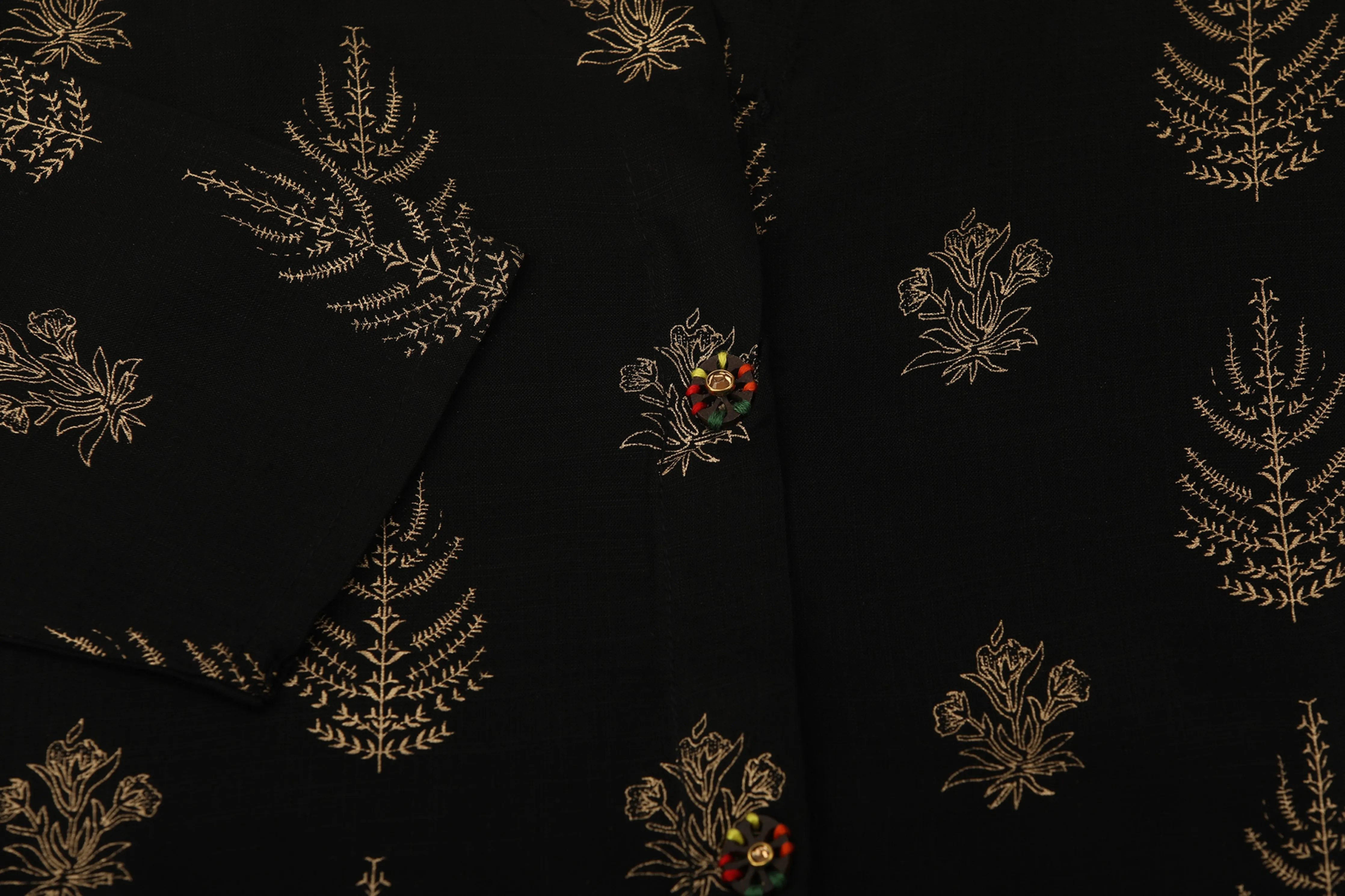 Black Rayon Slub Straight Womens Kurta