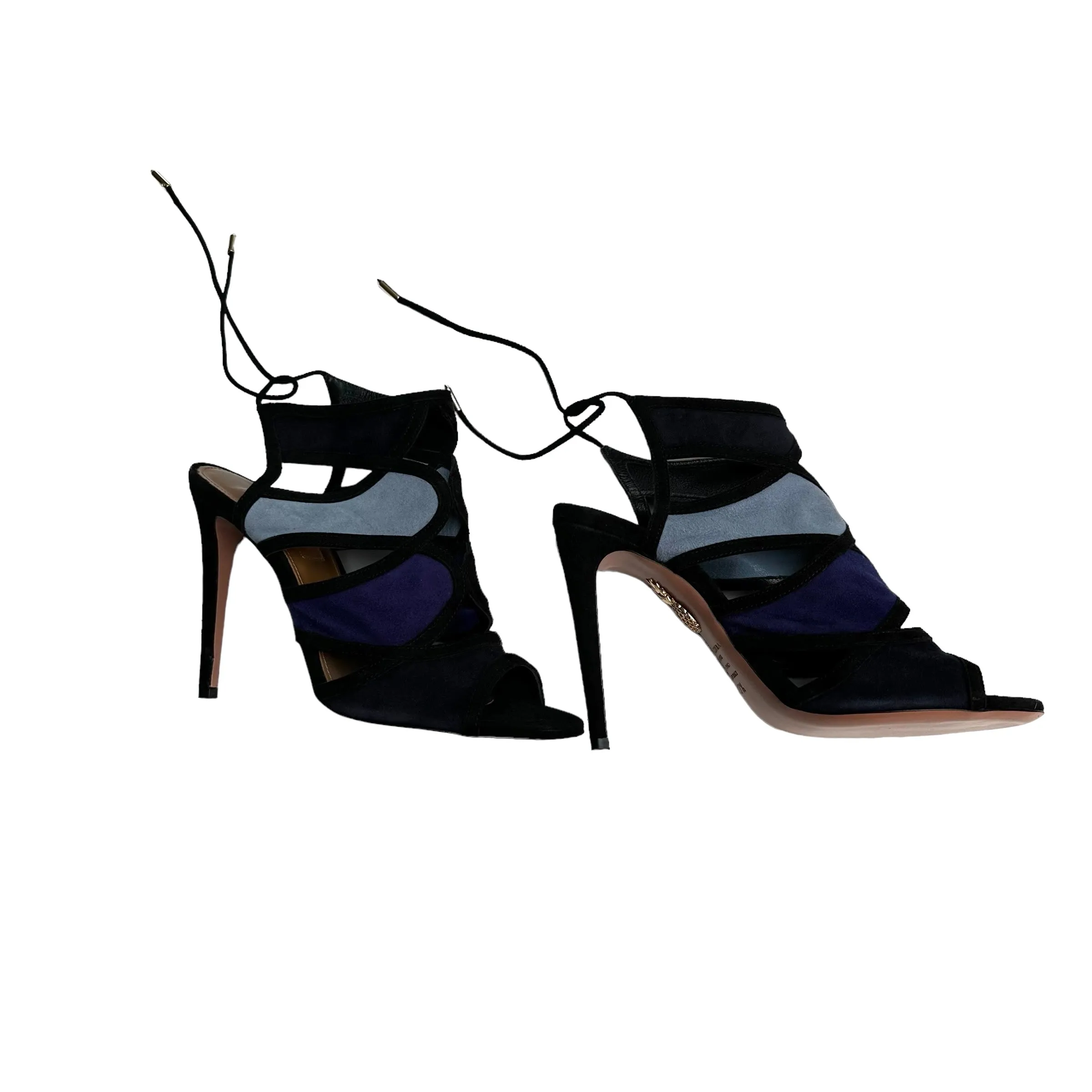 Blue & Black Suede Heels - 7.5