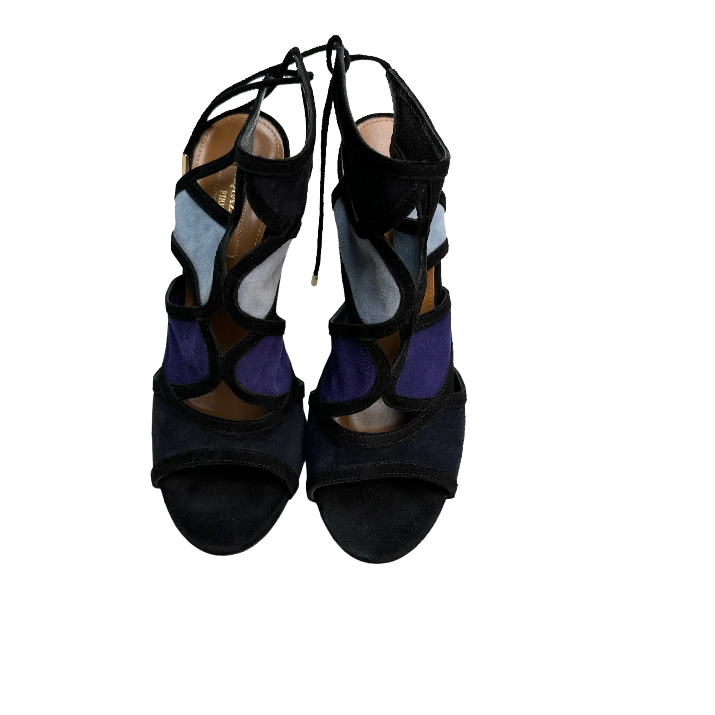 Blue & Black Suede Heels - 7.5