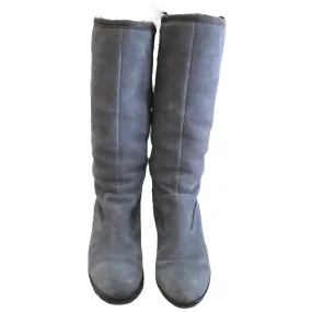 Boots Knee Heels By Ugg In Grey, Size: 7