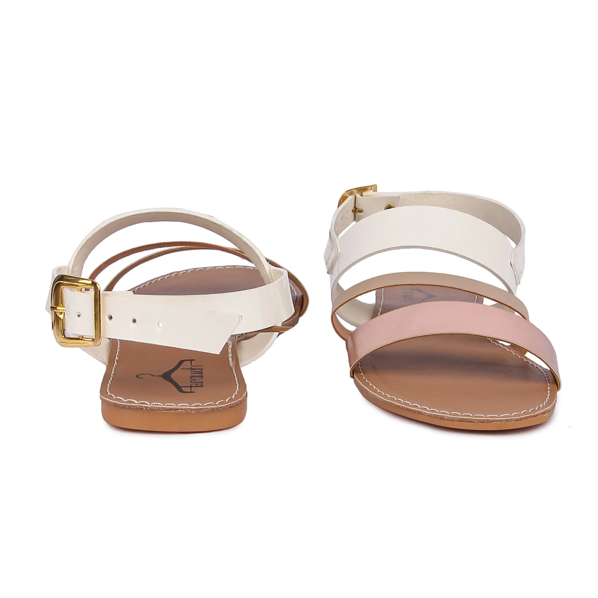 Brauch Women's White Metallic Flats
