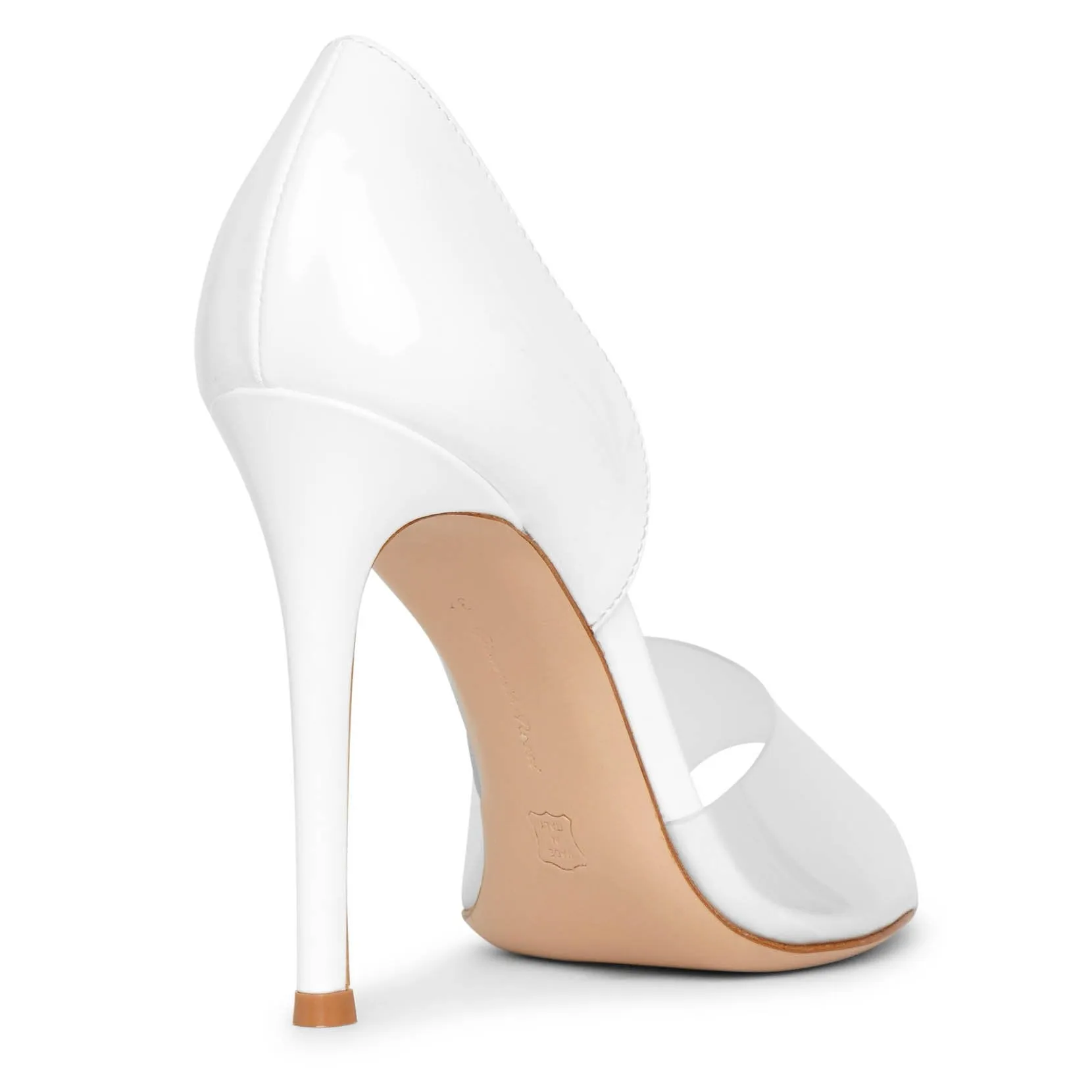 Bree 105 patent white and pvc pumps