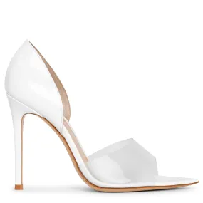 Bree 105 patent white and pvc pumps
