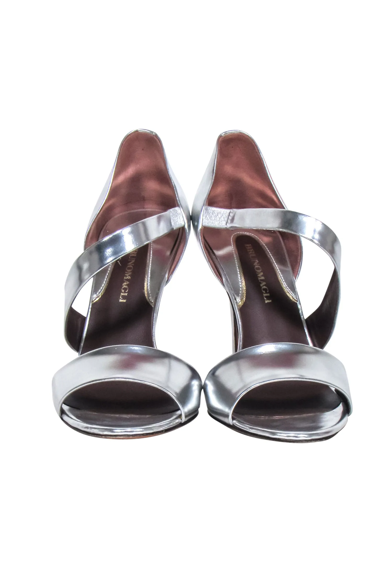 Brunomagli - Silver Metallic Open Toe Pumps Sz 6.5