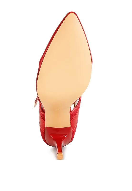 Buckle Up Pointed Toe Mesh Pumps