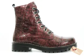 Chacal Women's Coco Lace Up Boots- Charol Vino