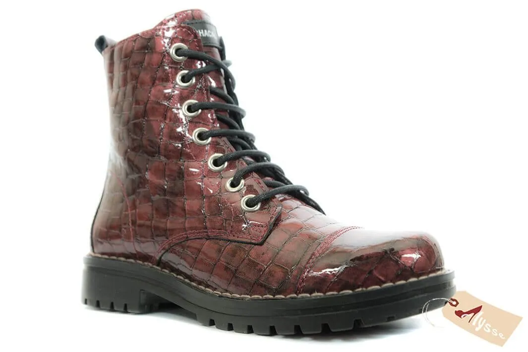 Chacal Women's Coco Lace Up Boots- Charol Vino