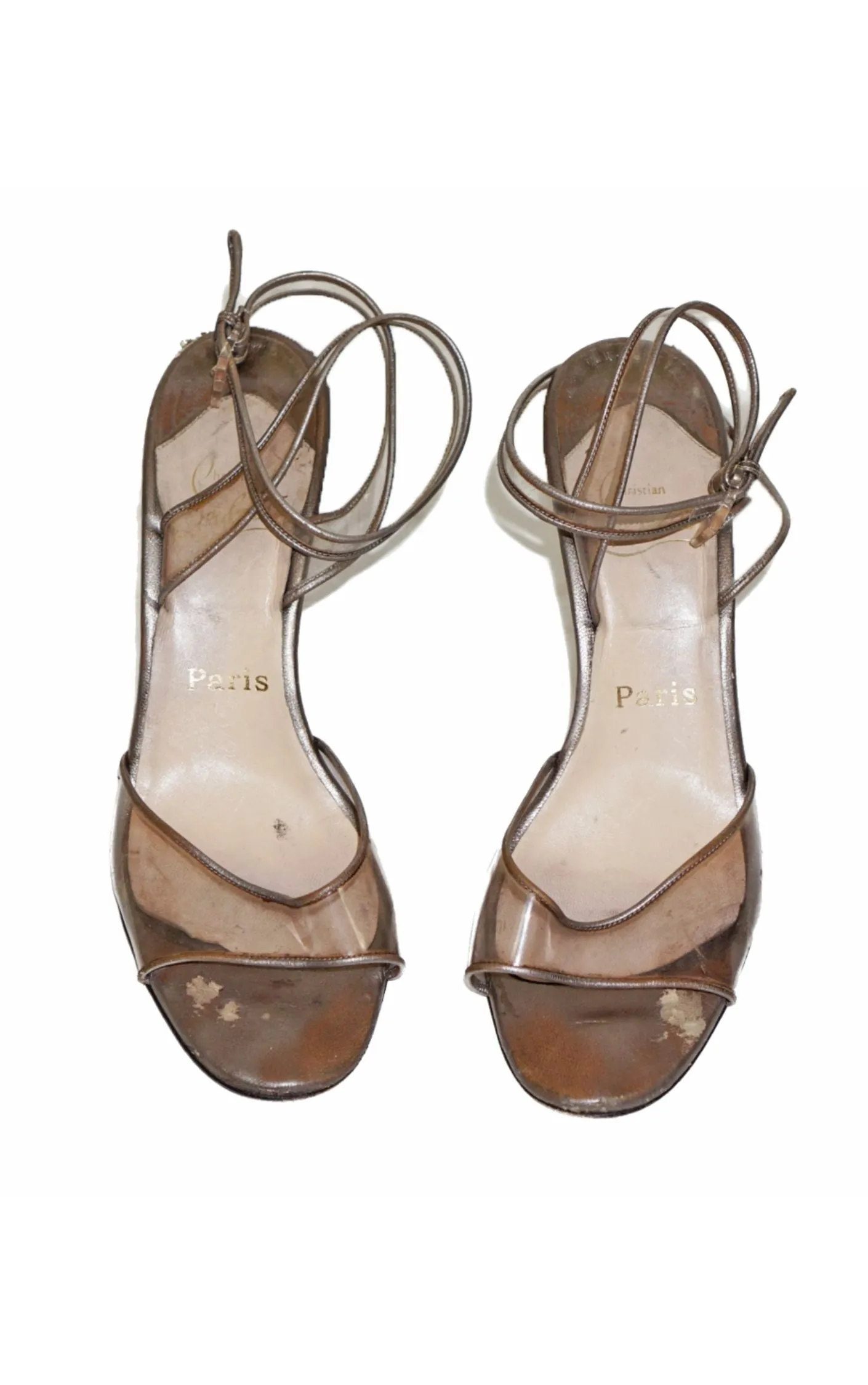 CHRISTIAN LOUBOUTIN Clear Strap Heels Sandals