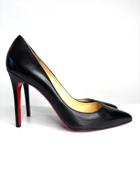 Christian Louboutin Pigalle 100 Black Leather Heels 41.5 UK8.5