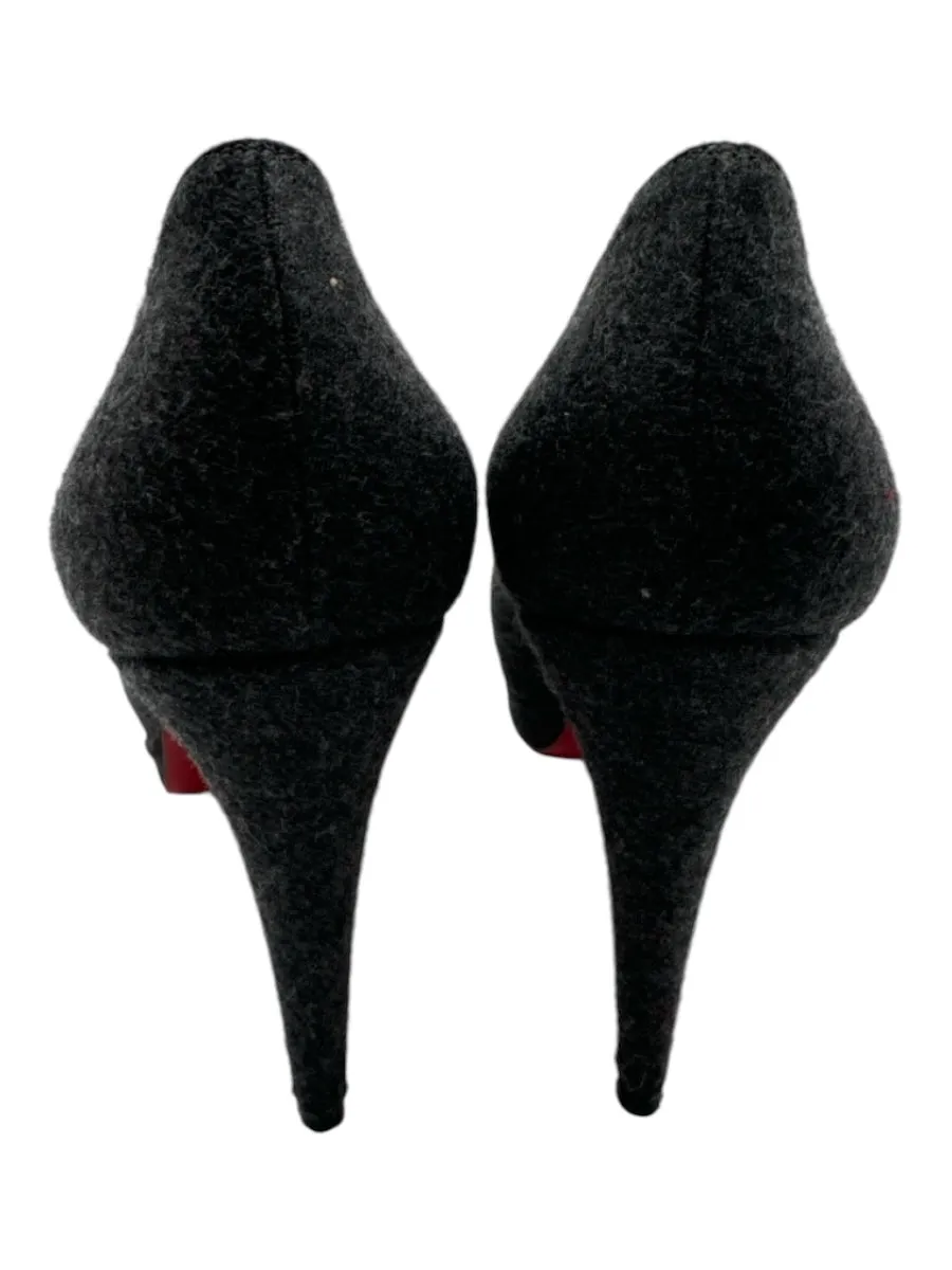 Christian Louboutin Shoe Size 40 Grey Leather Open Toe Stiletto Pumps
