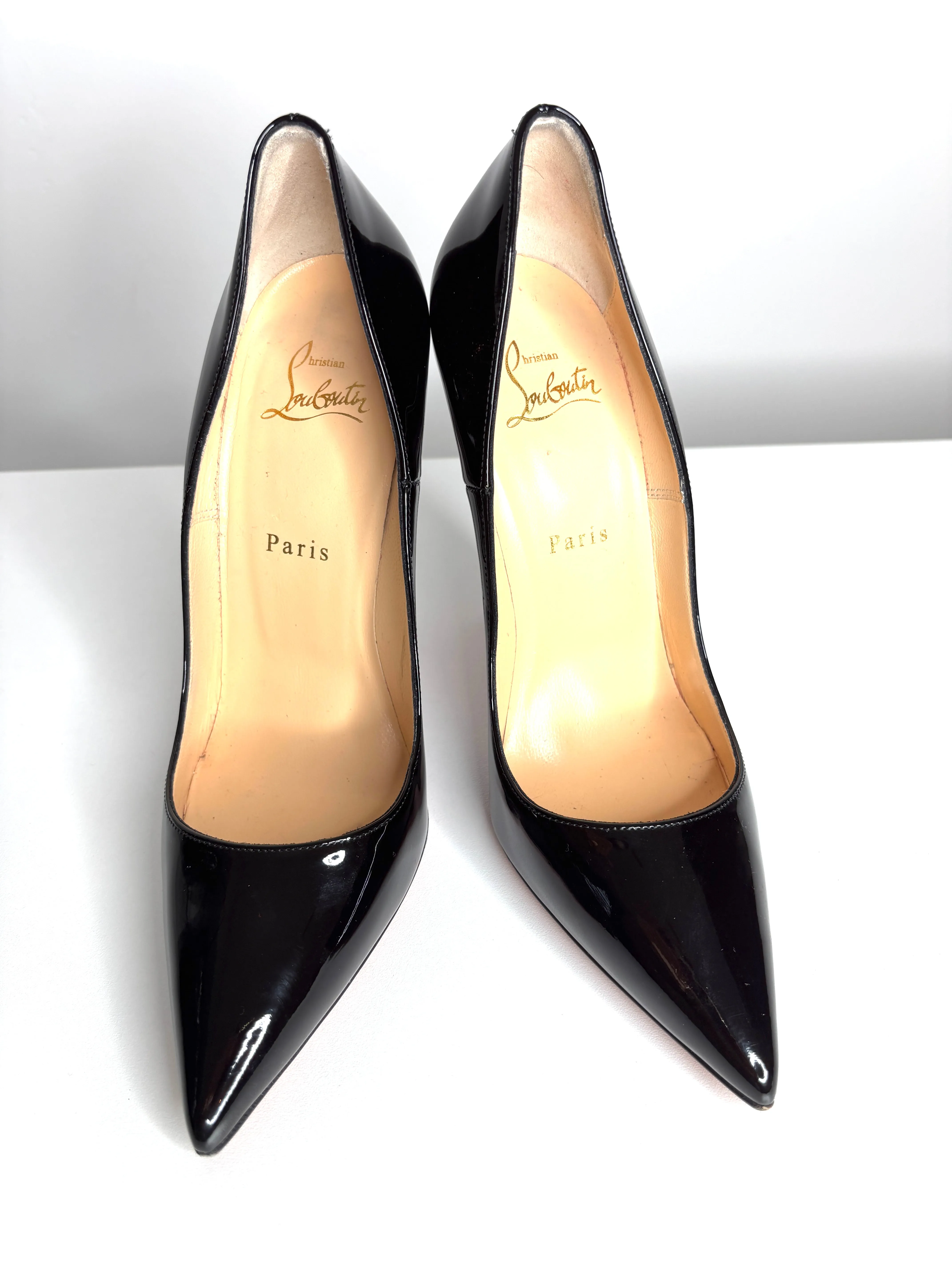 Christian Louboutin So Kate 120 Black Patent Heels 39 UK6