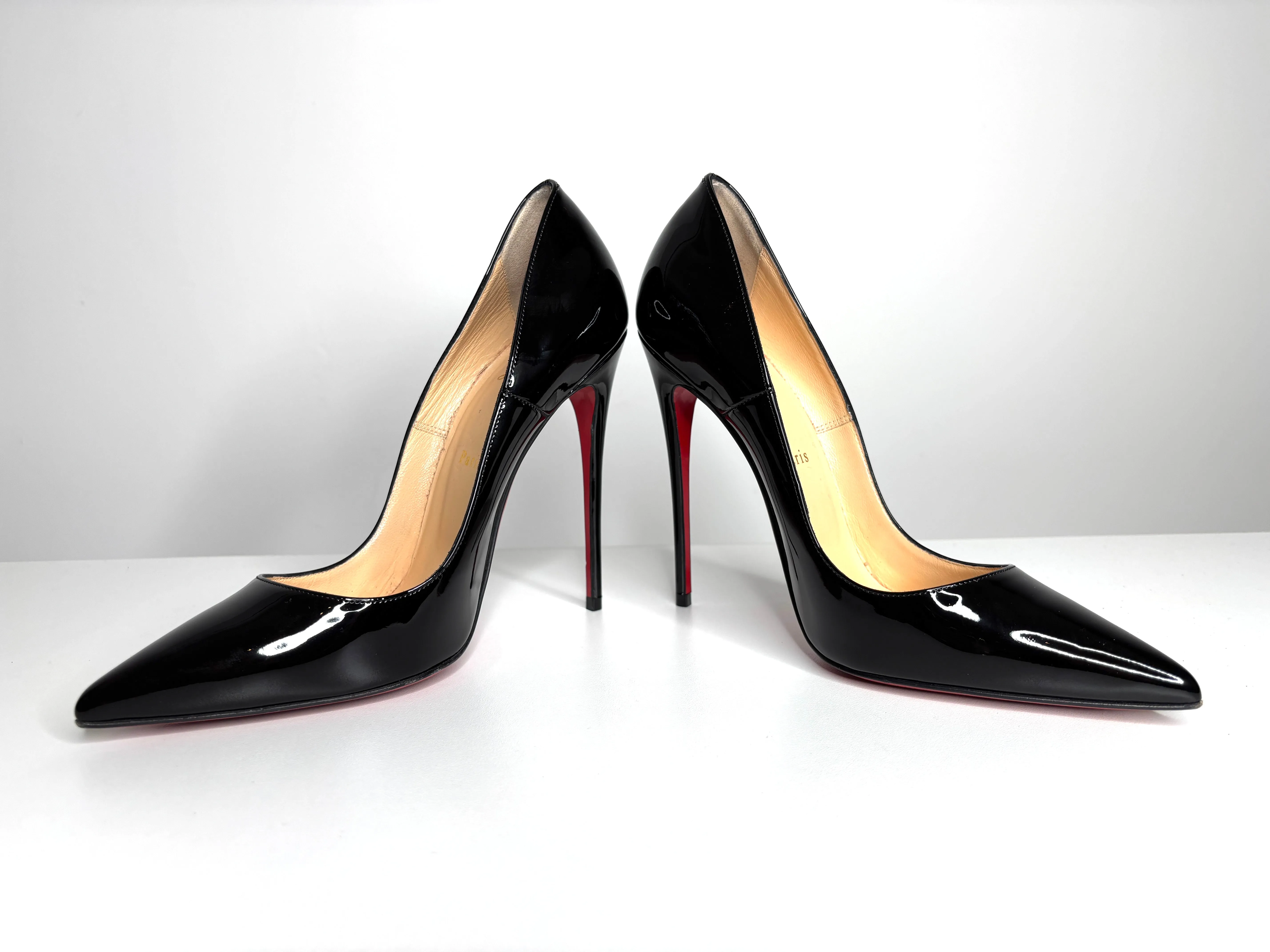 Christian Louboutin So Kate 120 Black Patent Heels 39 UK6