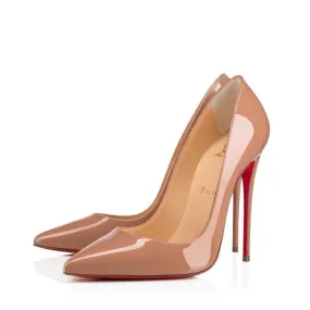 Christian Louboutin So Kate 120 Nude Patent Leather Pump Heels 38 UK 5