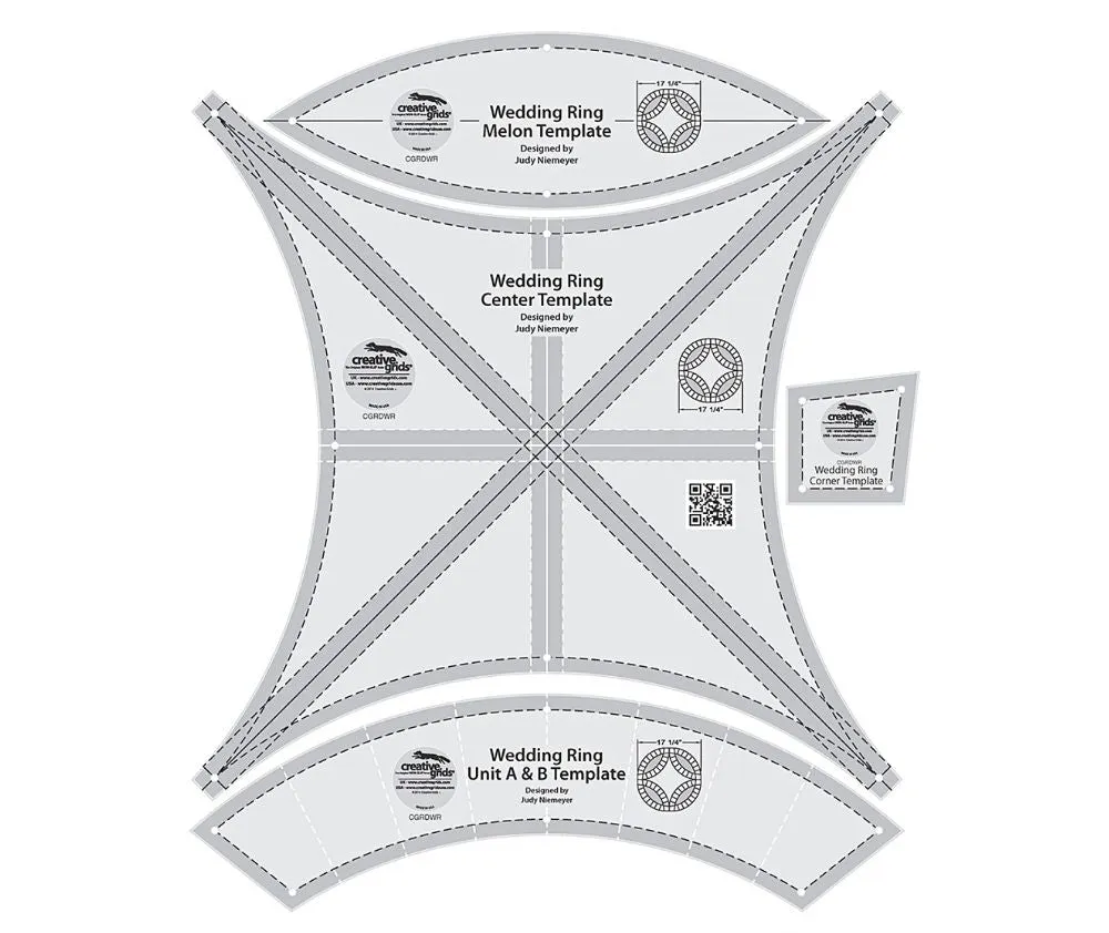 Creative Grids Double Wedding Ring Templates Quilt Ruler