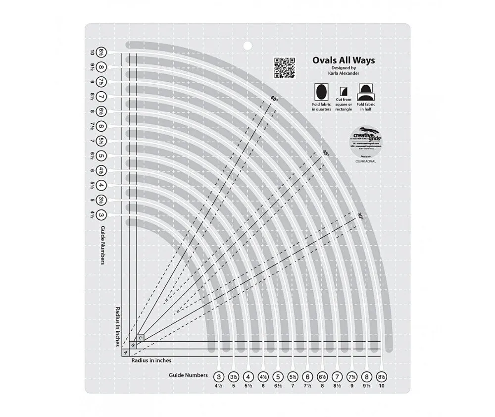 Creative Grids Ovals All Ways Quilt Ruler