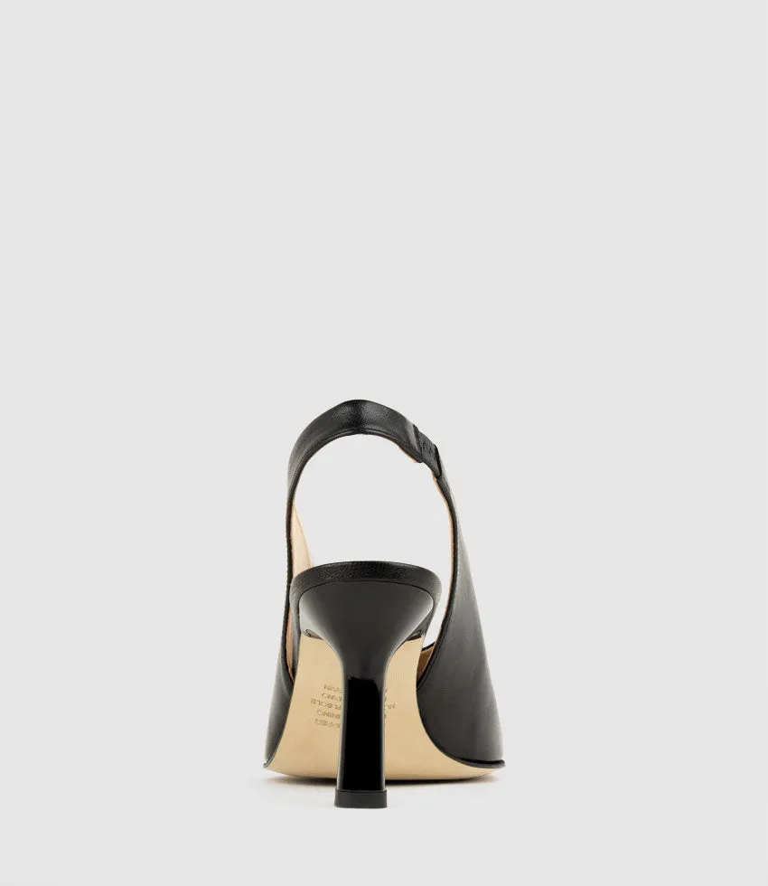 DESTINY90 Open Toe Slingback in Black