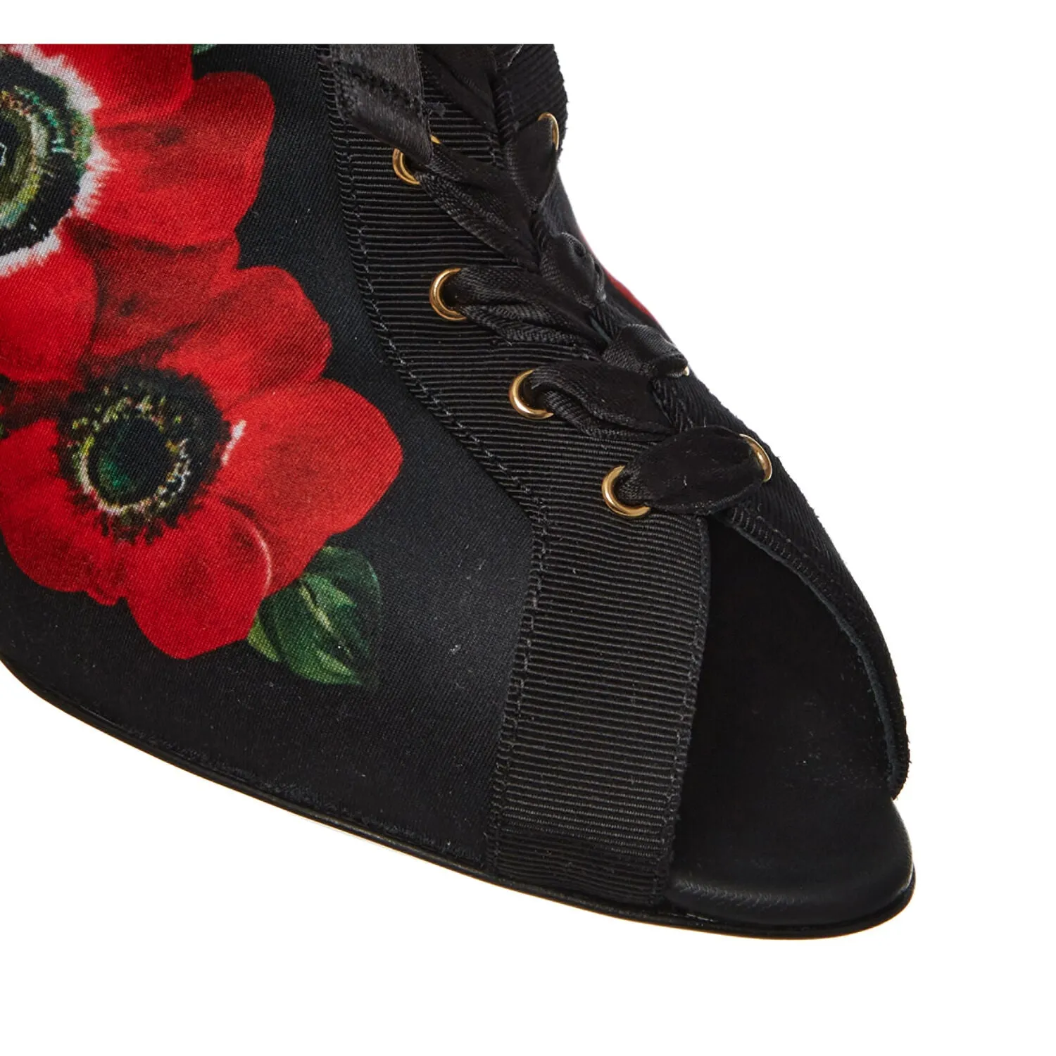 DOLCE & GABBANA  Black Floral Patterned Heels