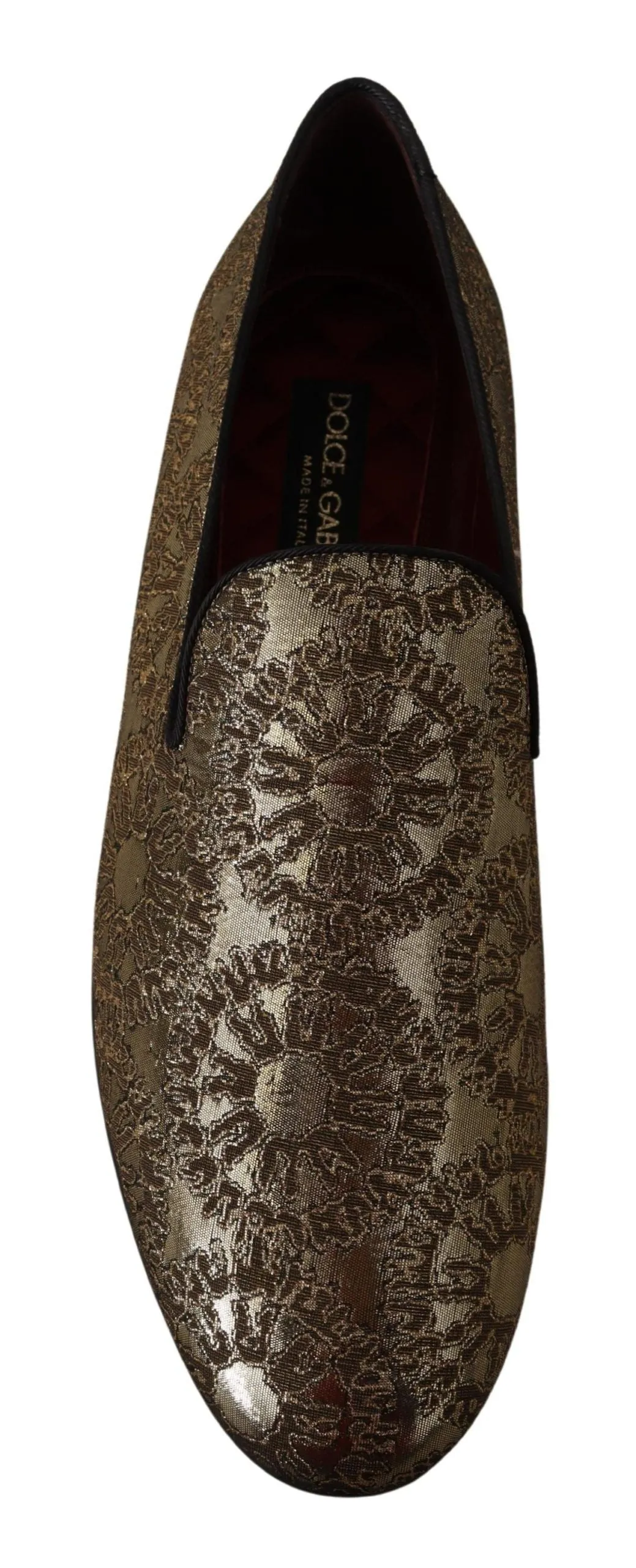 Dolce & Gabbana Gold Tone Loafers Slides Dress Sko
