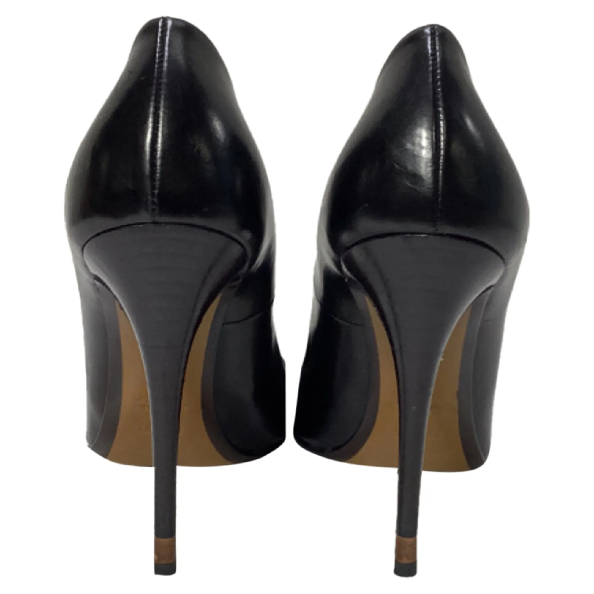Fendi Pointed-Toe High Heel Pumps in Black Leather