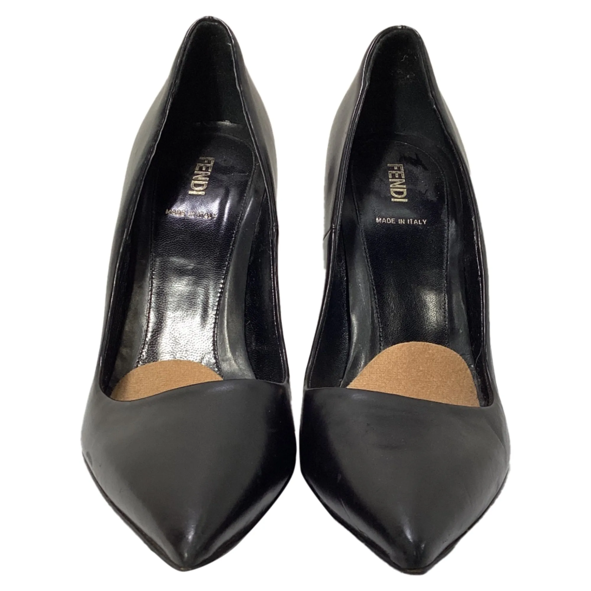 Fendi Pointed-Toe High Heel Pumps in Black Leather