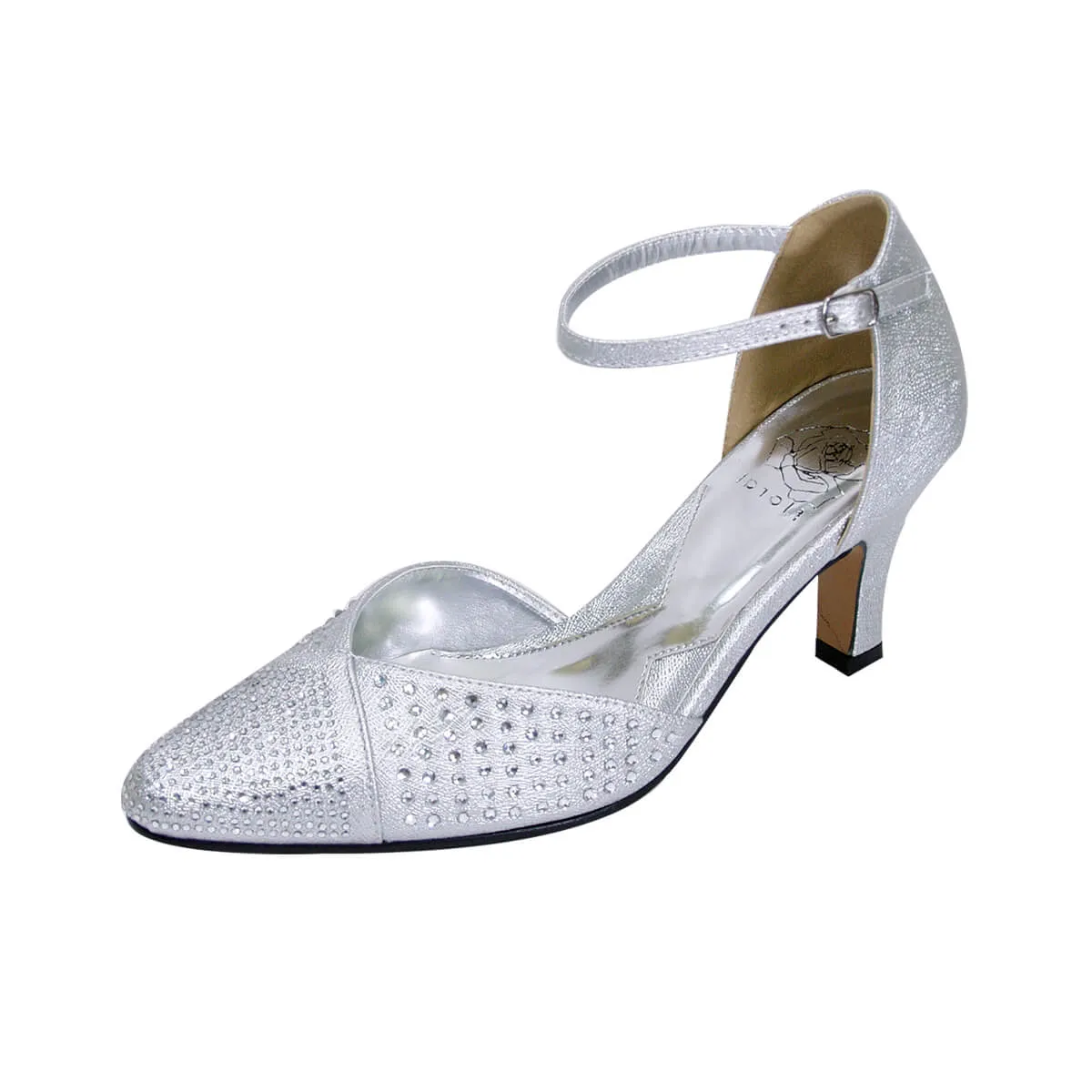 FLORAL Rebecca Women's Wide Width Ankle Strap Dress Pumps