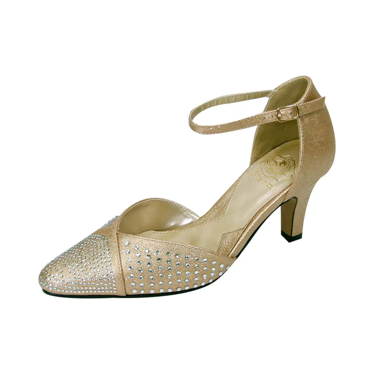 FLORAL Rebecca Women's Wide Width Ankle Strap Dress Pumps