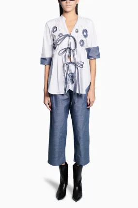 Flower Patchwork Top With Pants