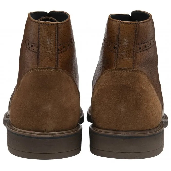 Frank Wright Tan Magnus Leather Brogue Ankle Boot