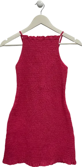 Free People Pink Iyla Smocked Mini Dress UK S