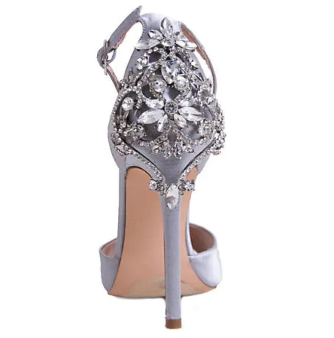 HALSEY OPEN TOE HEEL SHOE WITH CRYSTAL EMBELLISHED ON BACK